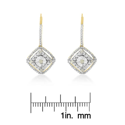 Sterling Silver Rose Diamond Dangle Earring (0.25 cttw, I-J Color, I2-I3 Clarity) - Bijoux-NYC Direct