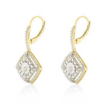 Sterling Silver Rose Diamond Dangle Earring (0.25 cttw, I-J Color, I2-I3 Clarity) - Bijoux-NYC Direct
