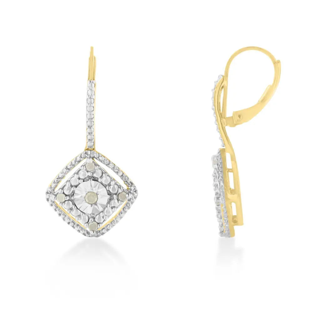 Sterling Silver Rose Diamond Dangle Earring (0.25 cttw, I-J Color, I2-I3 Clarity) - Bijoux-NYC Direct