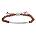 Sterling silver sand bead station bolo bracelet up to 8.5 inches bijoux-nyc direct