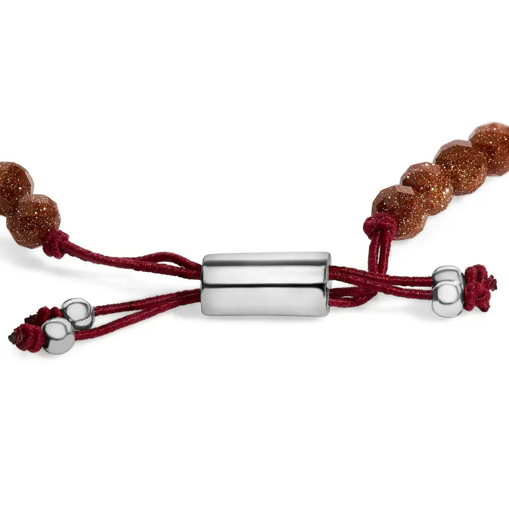 Sterling silver sand bead station bolo bracelet up to 8.5 inches bijoux-nyc direct