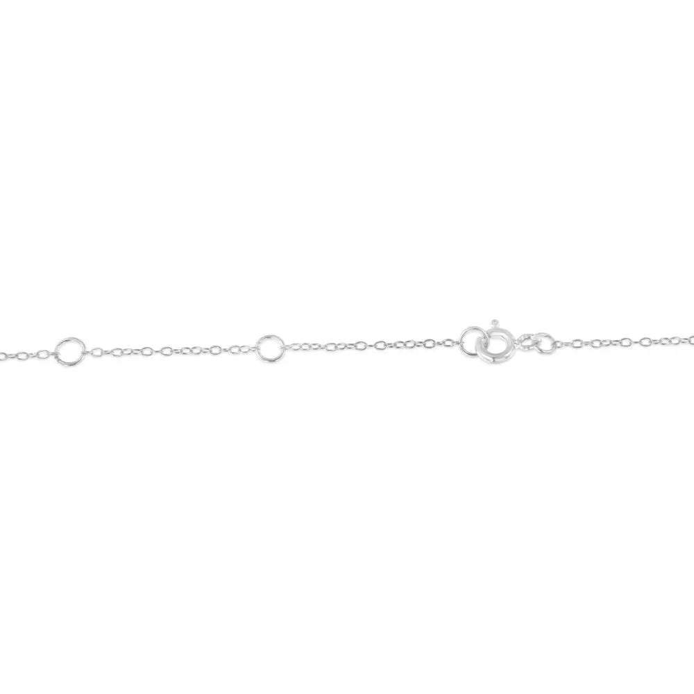 Sterling Silver Treated Blue Color Diamond Station Necklace (1/2 cttw, Blue Color, I2-I3 Clarity) - Bijoux-NYC Direct