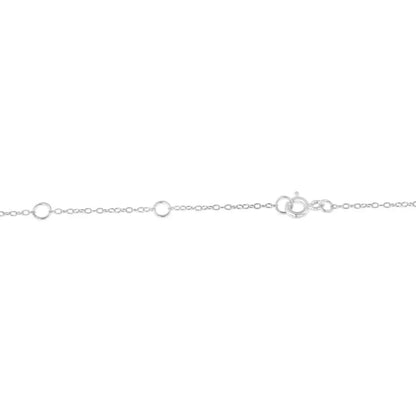 Sterling Silver Treated Blue Color Diamond Station Necklace (1/2 cttw, Blue Color, I2-I3 Clarity) - Bijoux-NYC Direct
