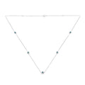 Sterling silver treated blue diamond station necklace 1/2 cttw bijoux-nyc direct