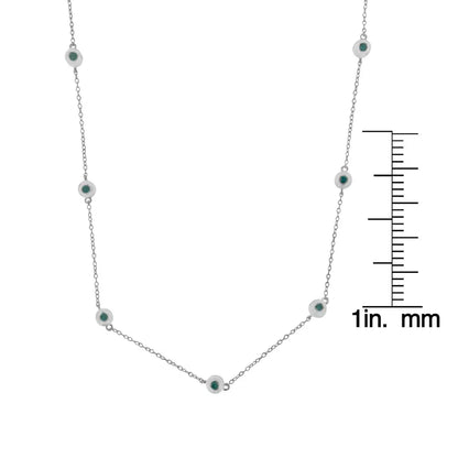 Sterling Silver Treated Diamond By Yard Necklace (3/4 cttw, Blue Color, I2-I3 Clarity) - Bijoux-NYC Direct