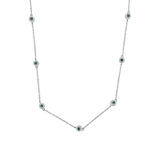 Sterling Silver Treated Diamond By Yard Necklace (3/4 cttw, Blue Color, I2-I3 Clarity) - Bijoux-NYC Direct