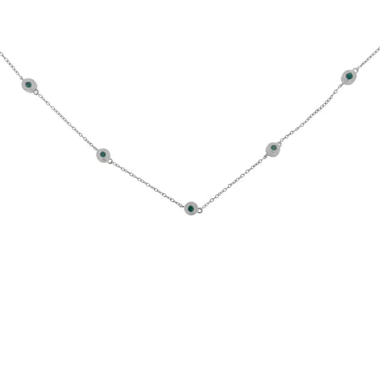Sterling Silver Treated Diamond By Yard Necklace (3/4 cttw, Blue Color, I2-I3 Clarity) - Bijoux-NYC Direct