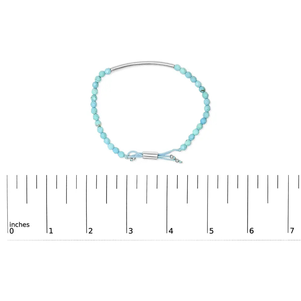 Sterling silver turquoise station adjustable bolo bracelet 8.5 inch bijoux-nyc direct