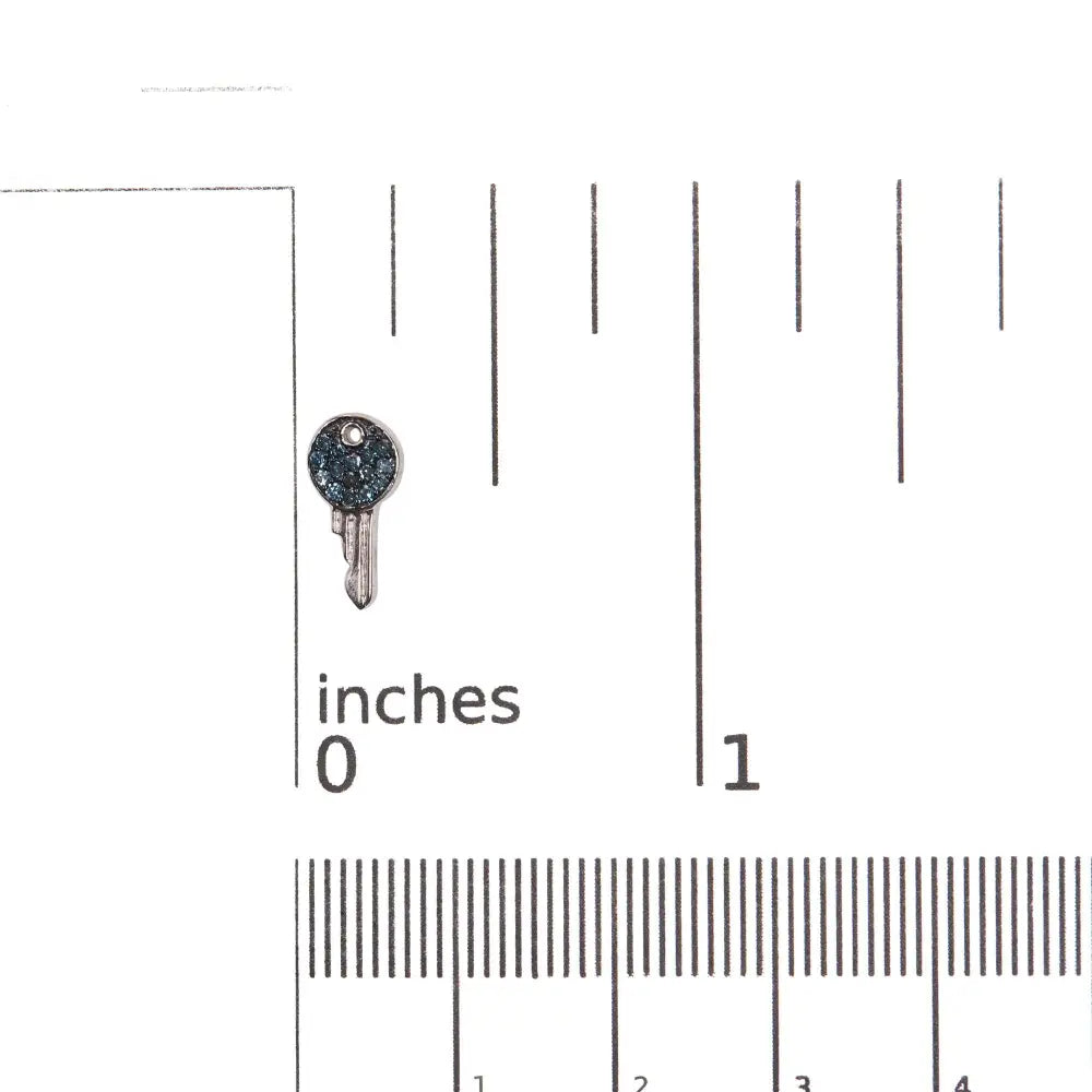 1/6 cttw blue diamond key stud earrings in sterling silver bijoux-nyc direct