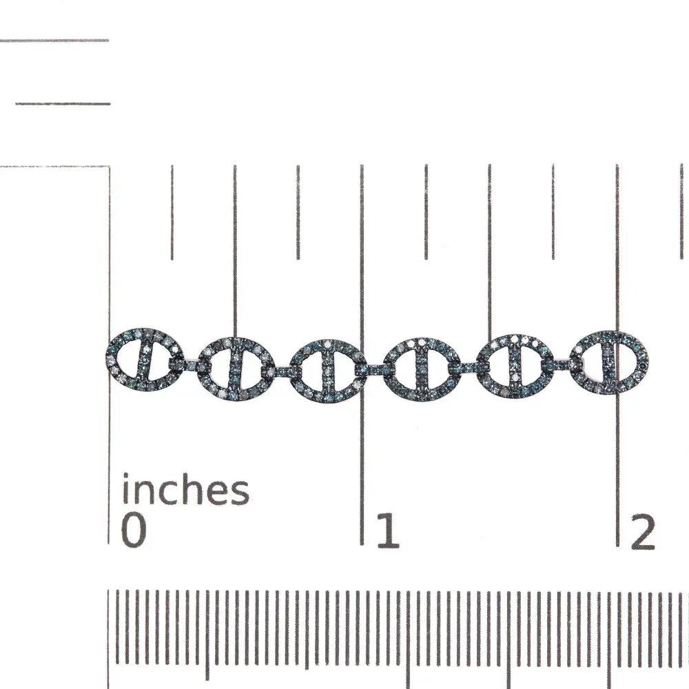 Treated blue diamond interlinked circle drop earrings in sterling silver 1 cttw bijoux-nyc direct
