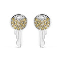 Treated yellow diamond key stud earrings in sterling silver 1/6 cttw bijoux-nyc direct