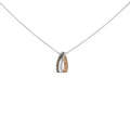 Tri-tone sterling silver 1/2 cttw white and brown diamond pendant necklace bijoux-nyc direct