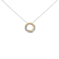 Tri-tone sterling silver 1/5 cttw diamond interlocking circle necklace bijoux-nyc direct