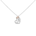 Diamond ’mom’ heart pendant necklace in two-tone sterling silver – 1/5 cttw bijoux-nyc direct