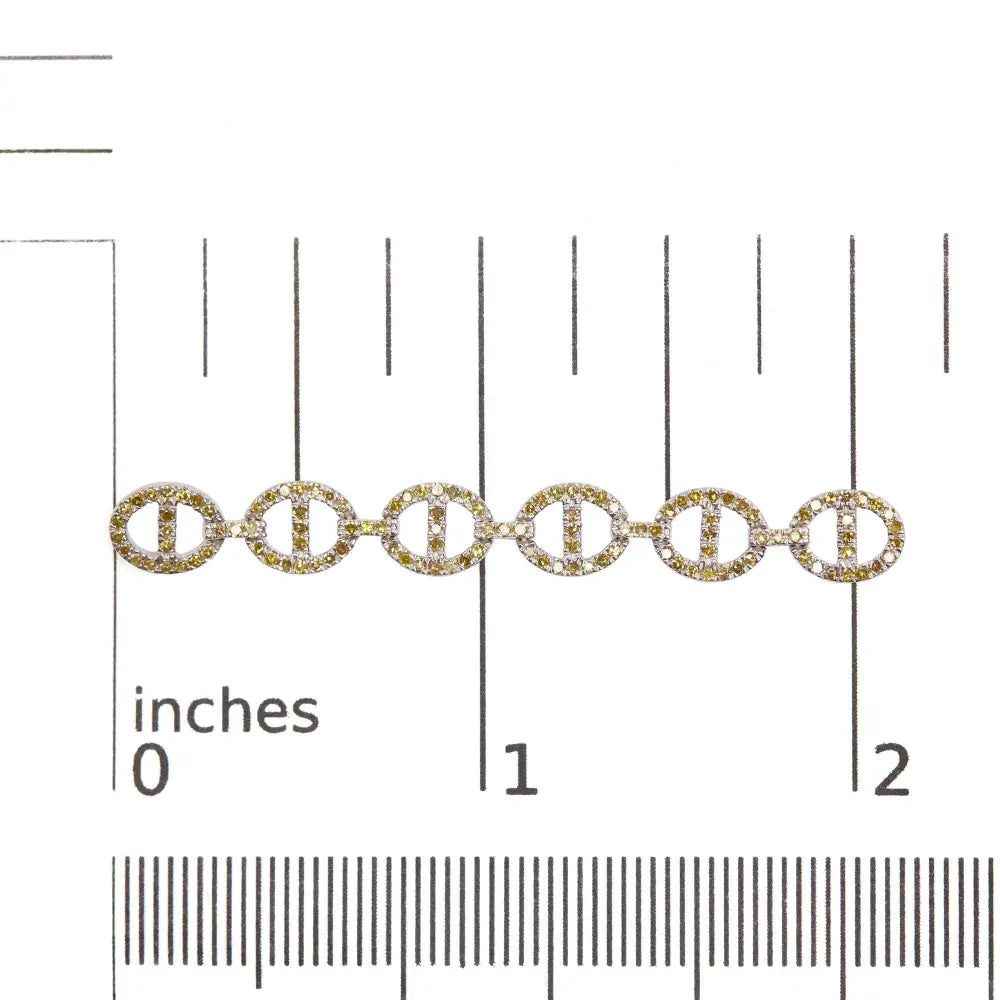Yellow diamond linked circle drop earrings in sterling silver 1.0 cttw bijoux-nyc direct